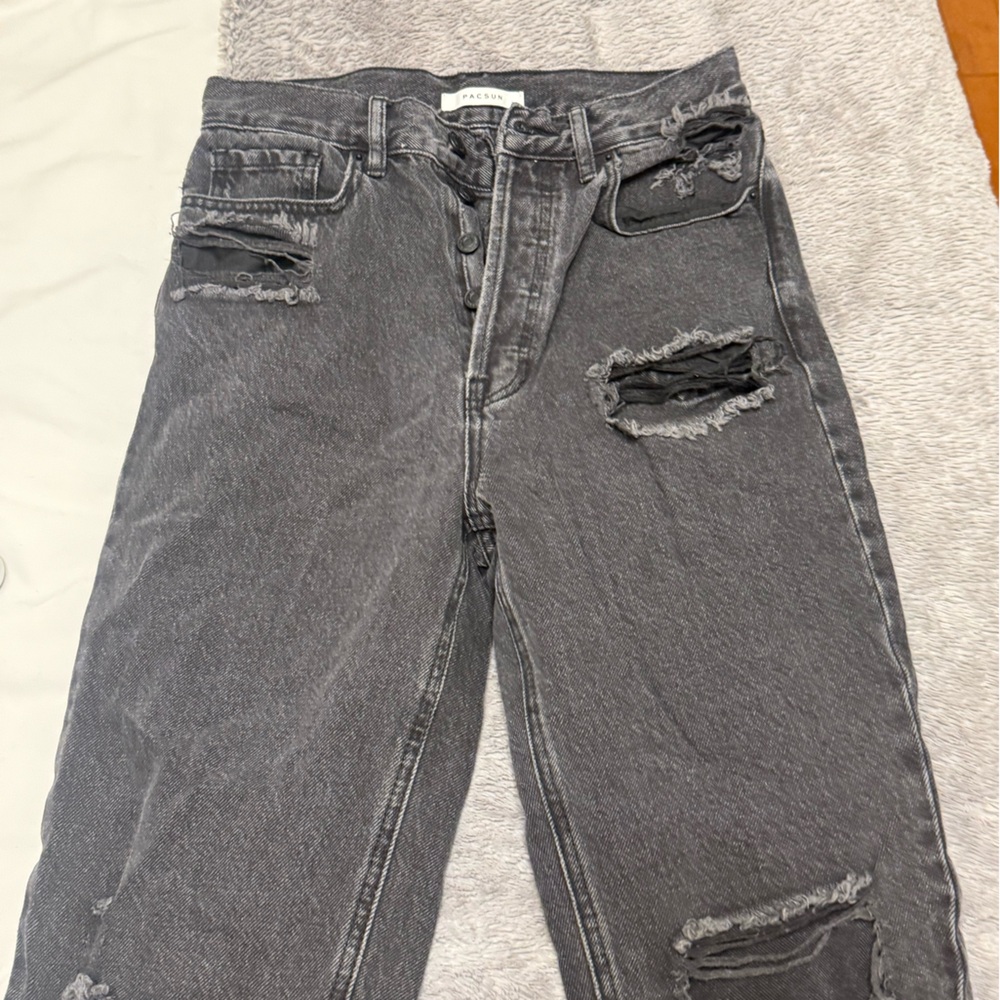 Pacsun Charcoal Distressed Denim